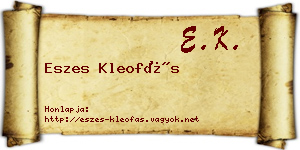 Eszes Kleofás névjegykártya